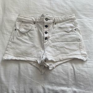 High waisted white shorts